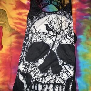 Dolls Kill Lightweight Skull Moon swimsuit coverup